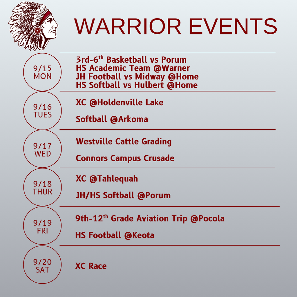 Revised Week of 9/15