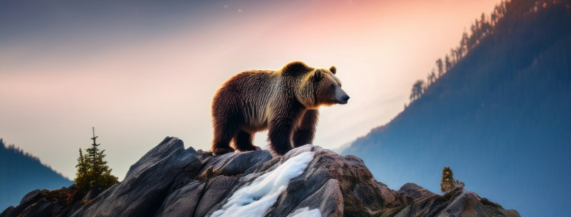 image of a grizzly bear on a mountain