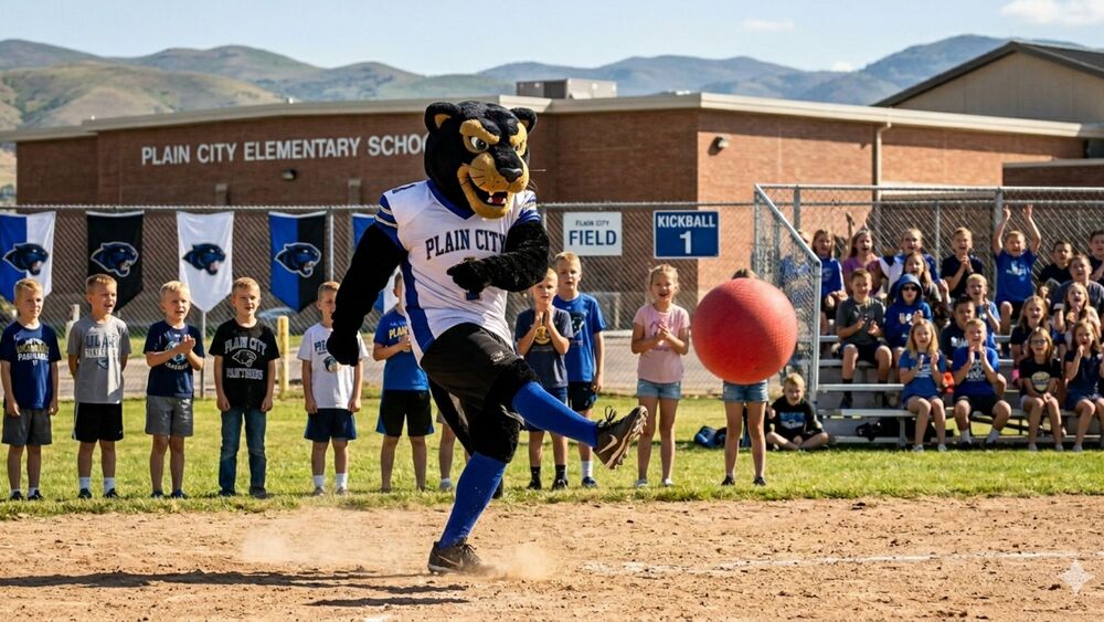 panther playing kickball