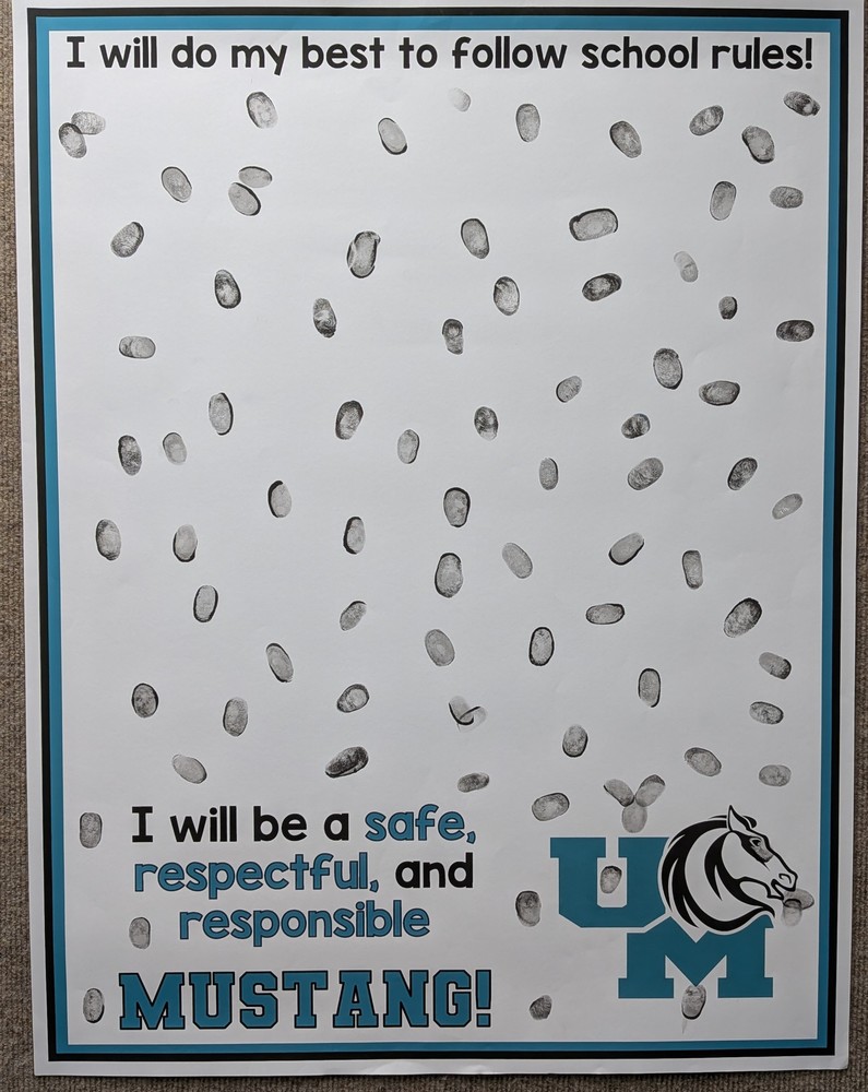 poster about committing to the schoolwide expectations by putting your thumbprint
