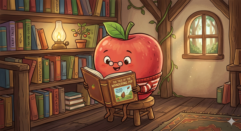 Apple Reading a Book