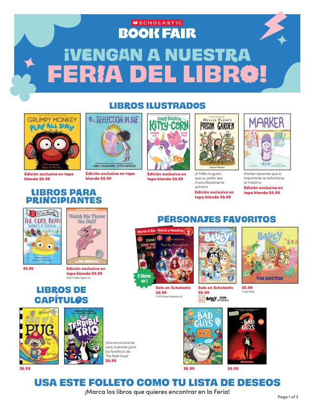 Scholastic books available in Spanish