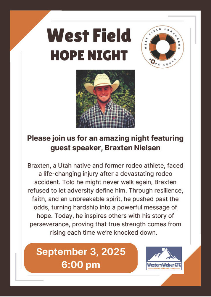 West Field Hope Night 9/3/25 at 6:00pm
