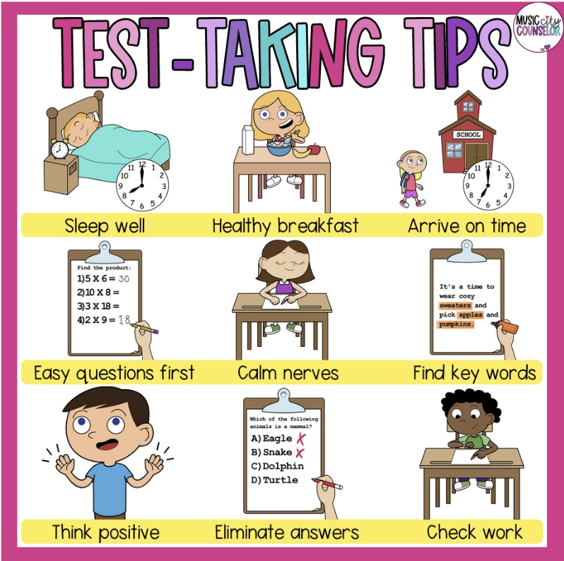 test taking tips graphic