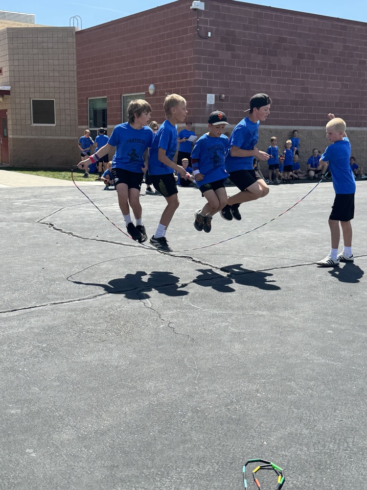 students jumping rope at plain city elementary