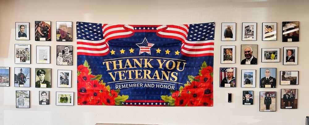 eadline Suggestion: Sand Ridge Junior High Honors Our Heroes with the Veterans Wall! We are so proud to unveil the Sand Ridge Junior High Veterans Wall, a heartfelt project brought to life by our amazing PTSA! 🎖️ Today and every day, we honor the brave men and women who have served and protected our freedoms. Thank you to every veteran in our community for your sacrifice and dedication. It's truly inspiring to see our students and staff contributing to this powerful display. Stop by and take a moment to reflect on the incredible service represented here. Happy Veterans Day! #SRJH #VeteransDay #PTSA #ThankYouVeterans #SandRidgeCommunity
