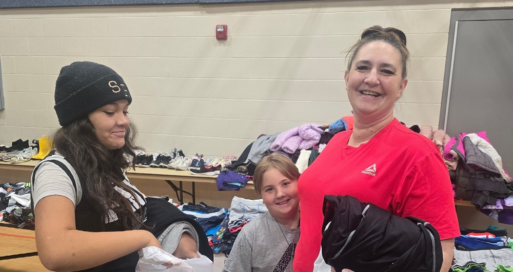 Family with clothing