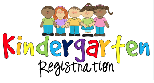 kindergarten registration text with cartoon children