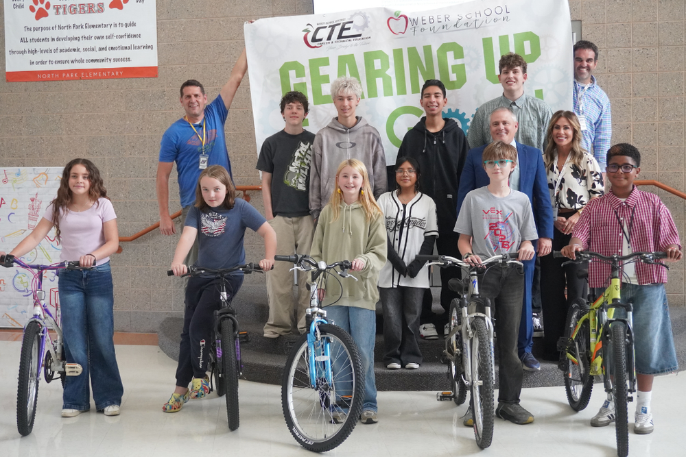 Kids with new bikes