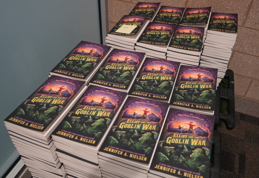 Autographed Elliott and The Goblin War Books Ready to go to Students!