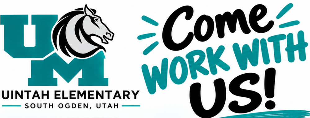 Uintah Logo with black and teal text Come Work with US