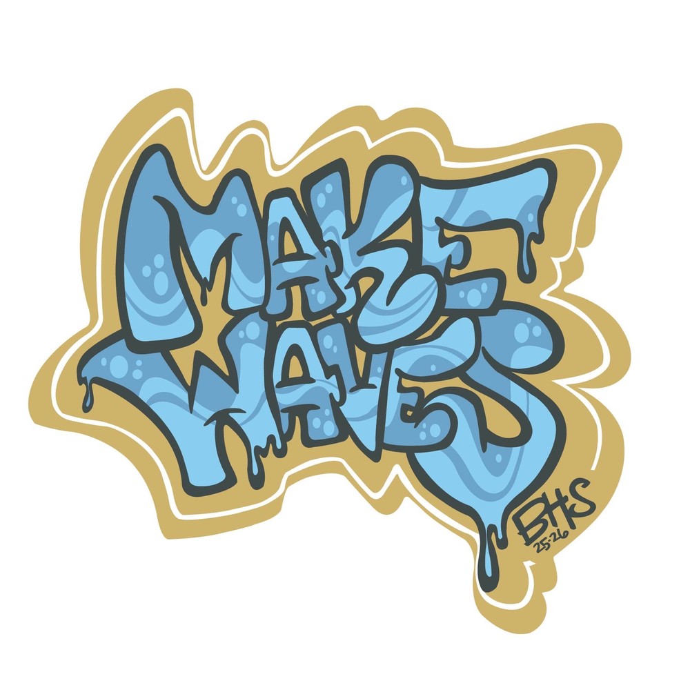 Make Waves graffiti art