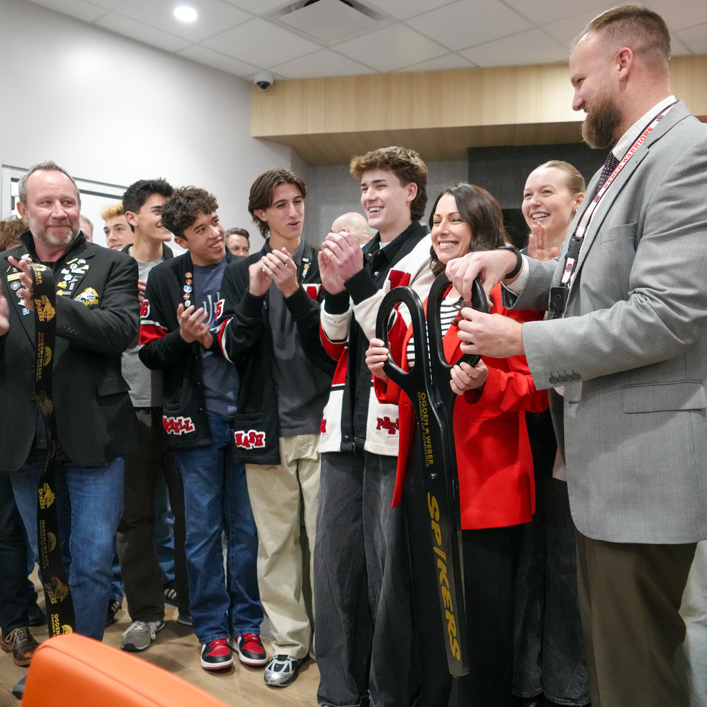 Weber High Teen Center ribbon cutting.