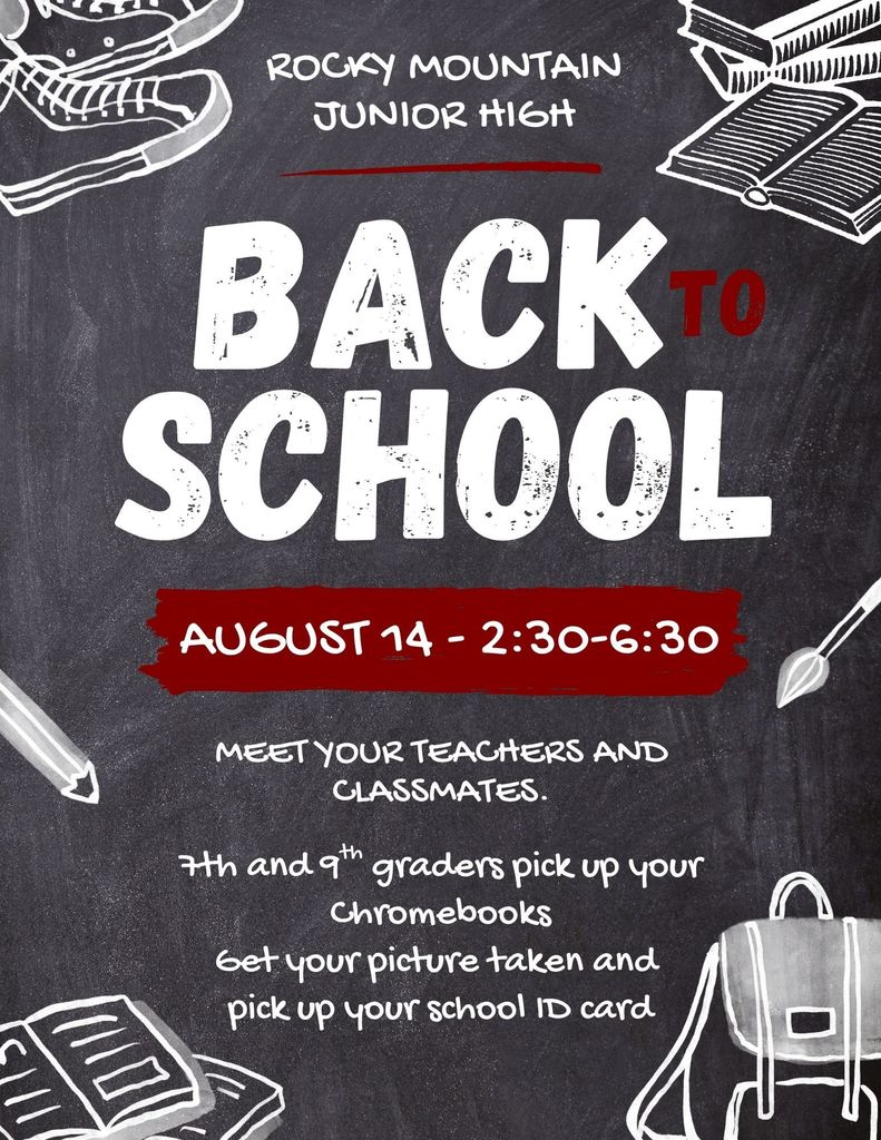 image with the words back to school august 14th 2:30 to 6:30