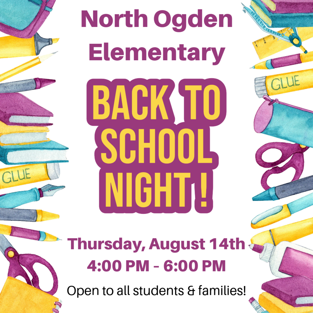 Back to school night will be Thursday Aug 14th, from 4:00-6:00pm. Open to all students and families!