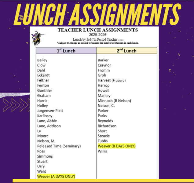 lunch assignments bigger print insta