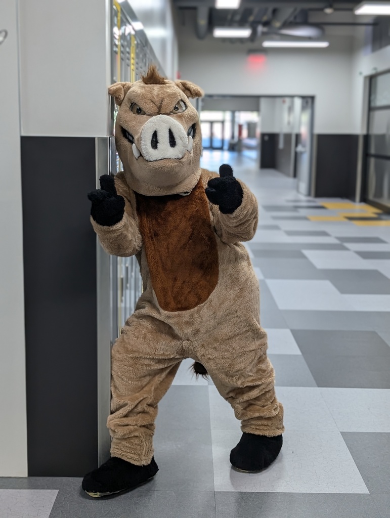 Photo of our mascot Raz leaning up against a wall