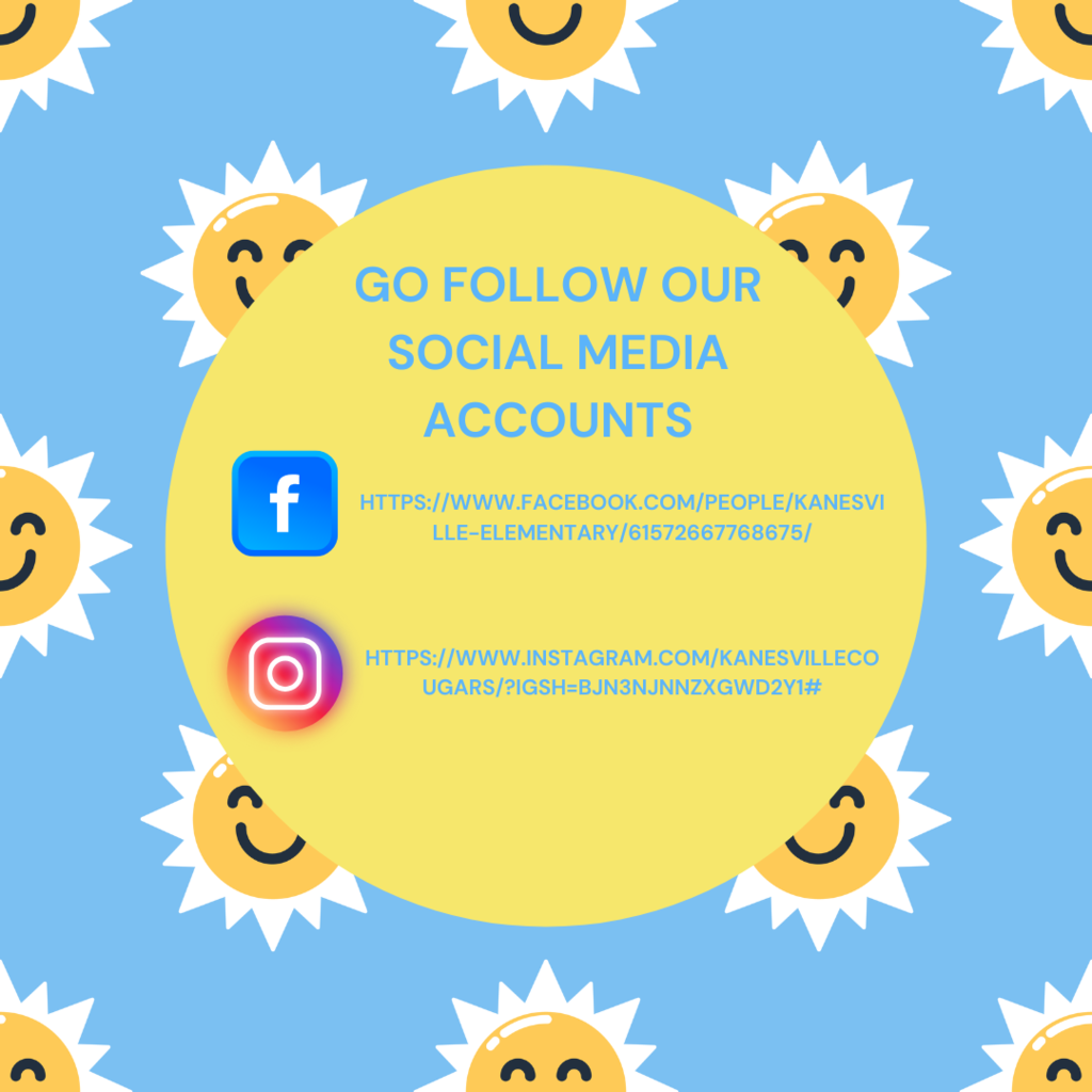 sunshine background Go follow our social medias Facebook logo and link Instagram logo and link