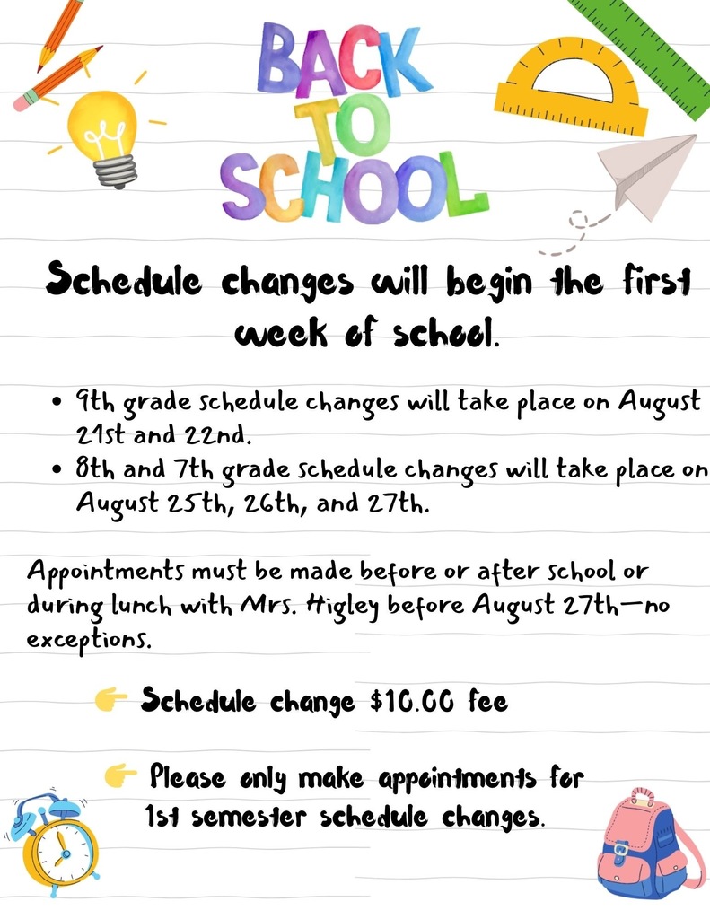 Flyer with text about schedule changes