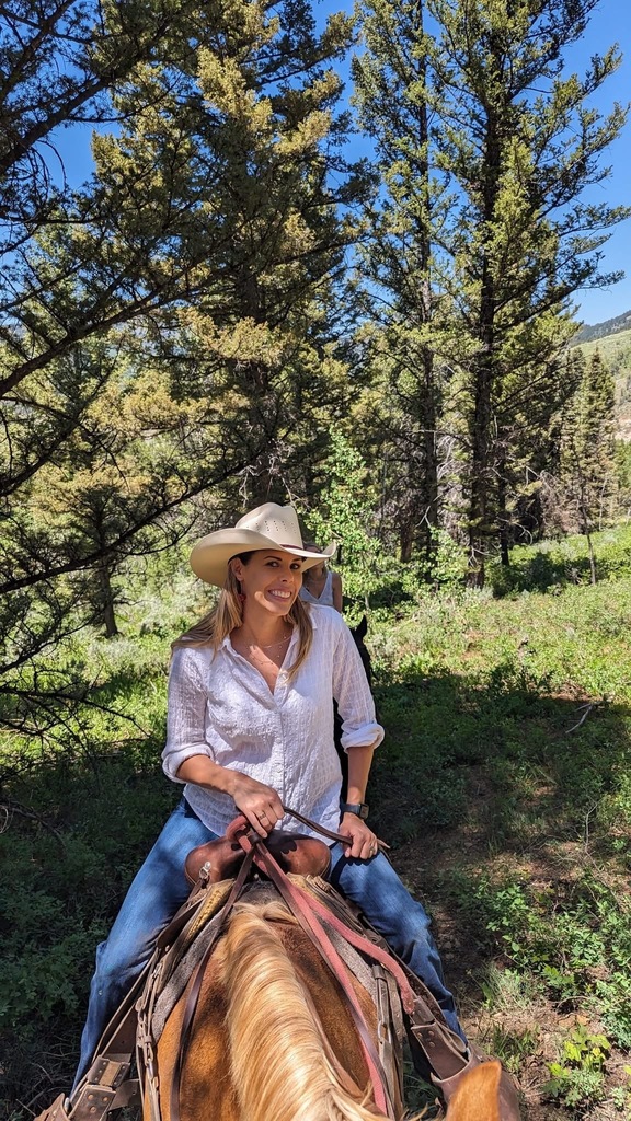 Ms. Favero horseback riding