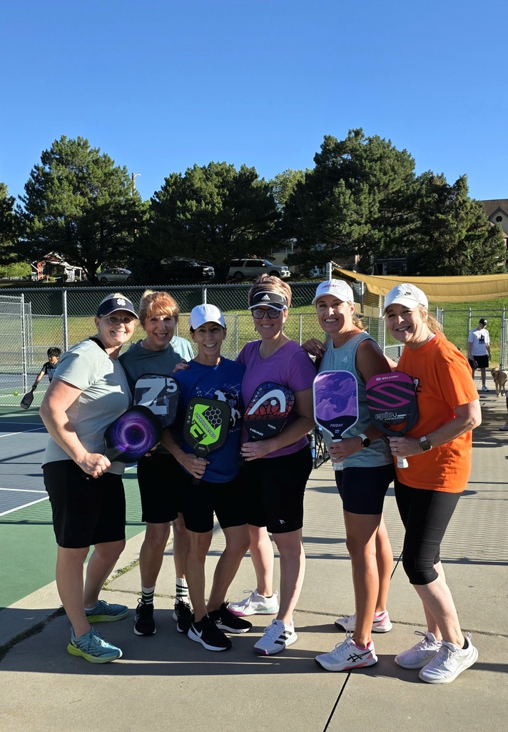 Ms. Farr at pickleball tournament with teacher friends