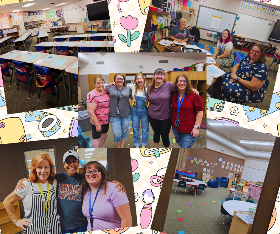 Roy Elementary faculty and staff getting ready for school to start.
