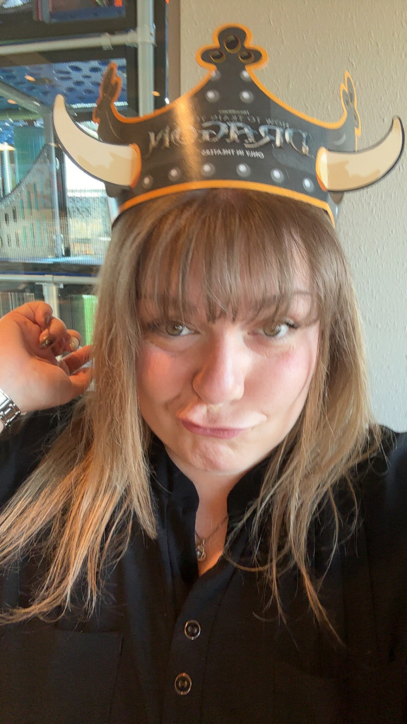 Mrs. Dalrymple ready for how to Train Your Dragon