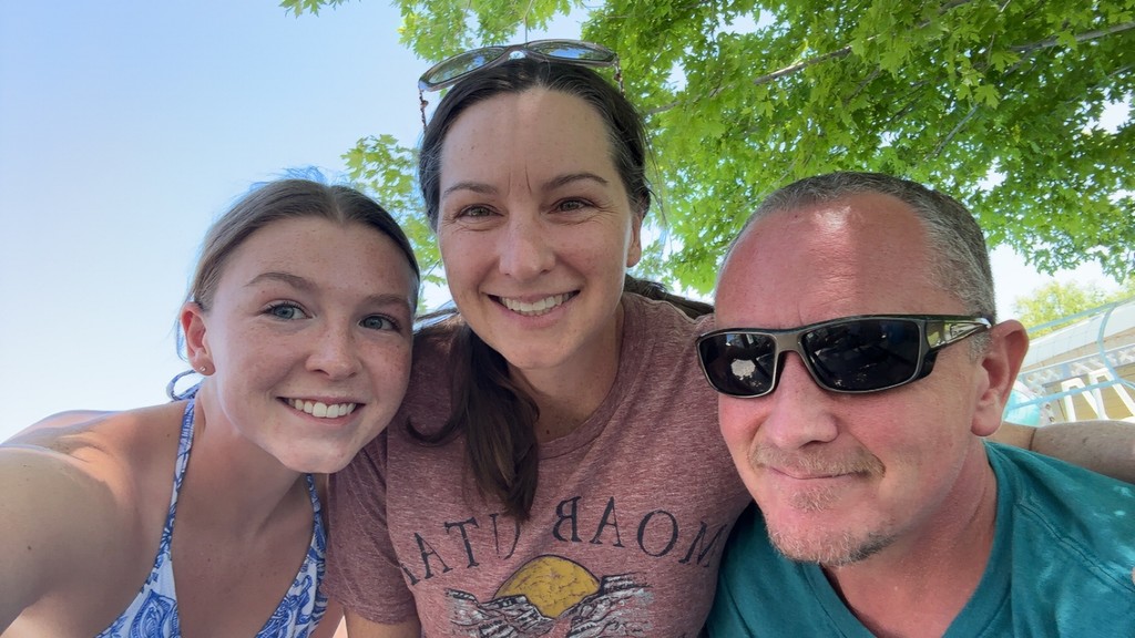 Mrs. Atkinson with daughter and husband
