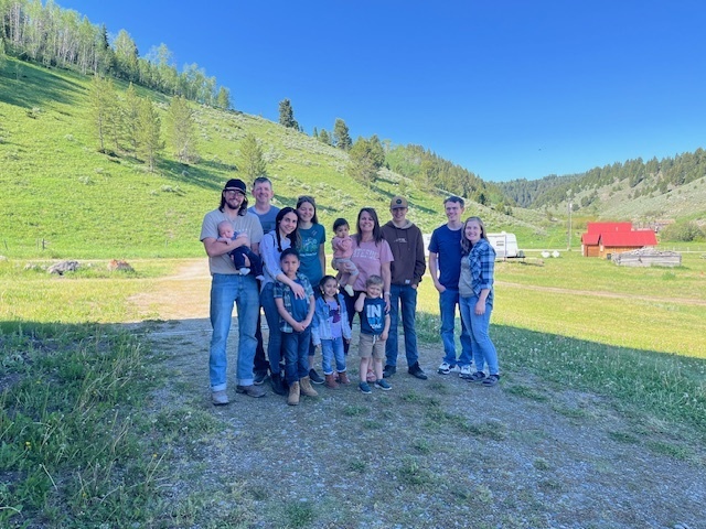 Mrs. Wilson and family camping