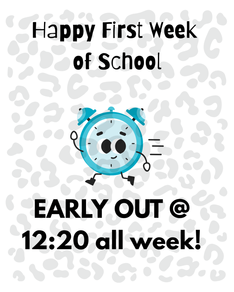 Early out all week @ 12:20