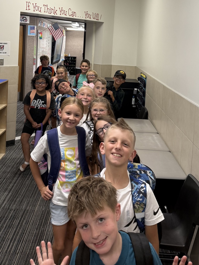 students lining up in classroom