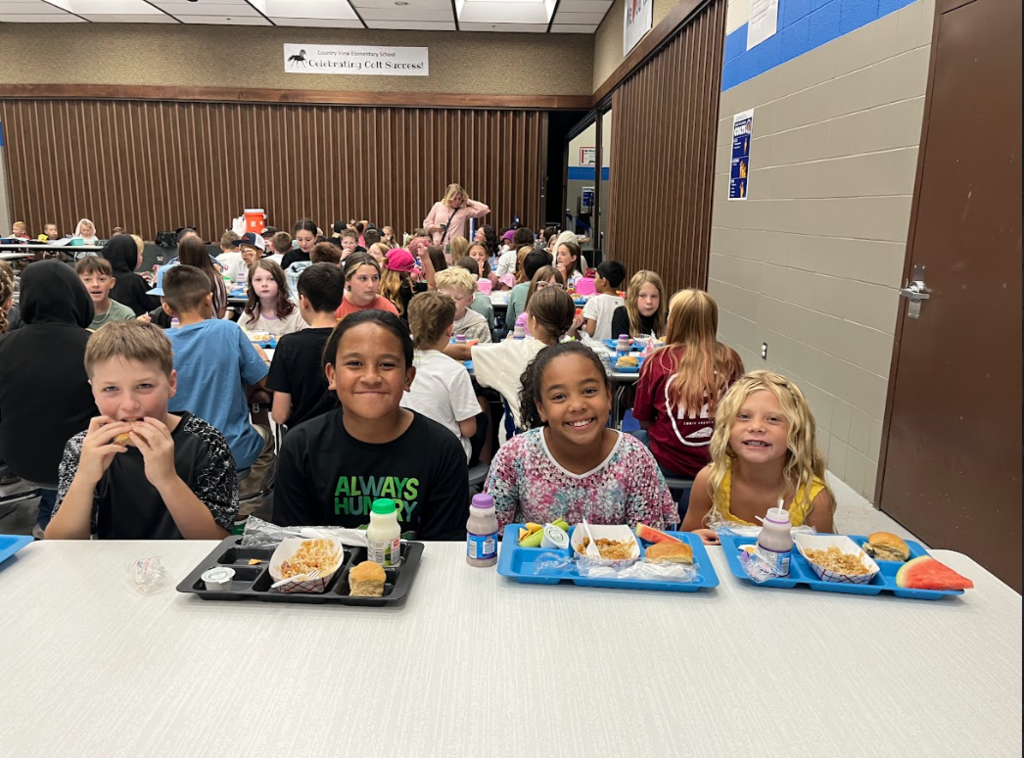 students in the cafeteria