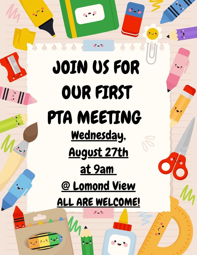 PTA meeting flyer Wednesday august 27th at 9 am