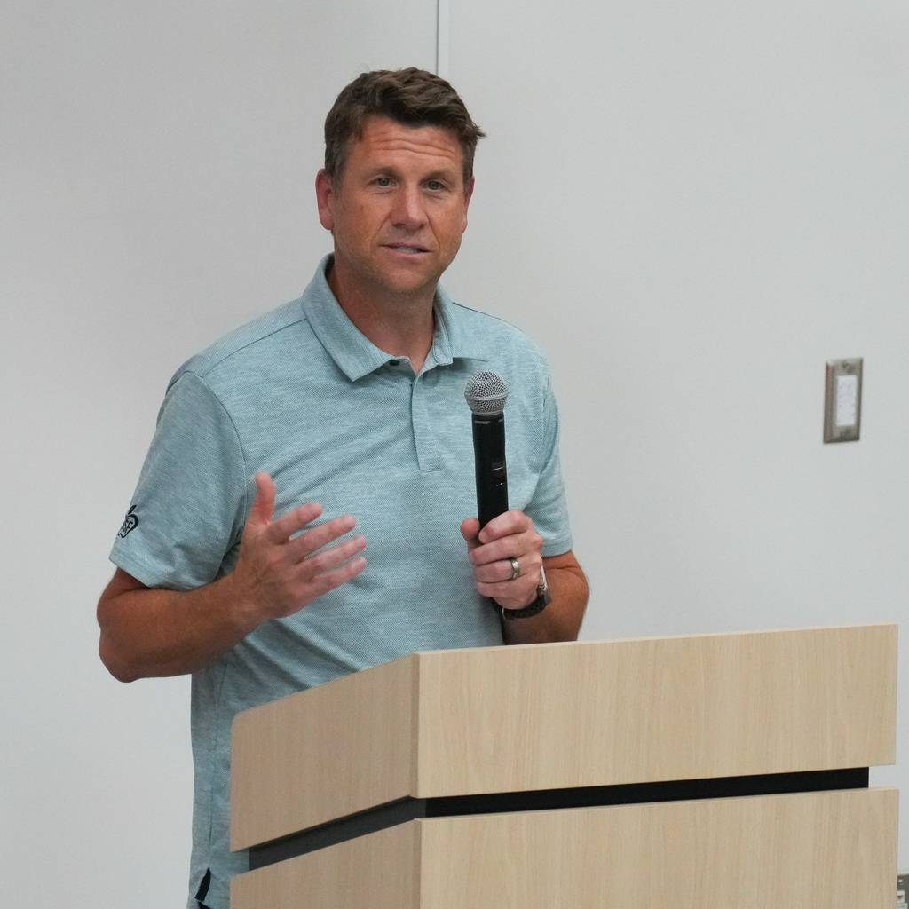 Teen center ribbon cutting speaker