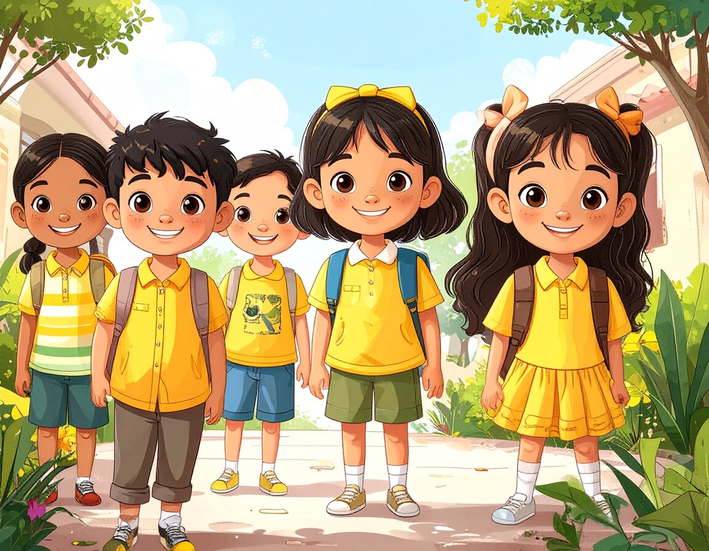 students wearing yellow clothing
