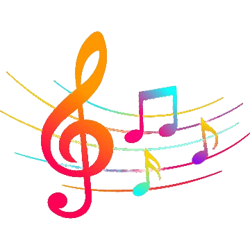 music notes in rainbow colors