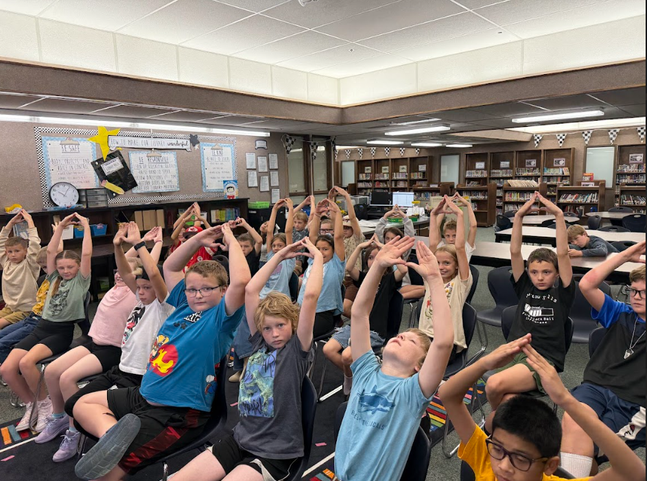 Students stretching
