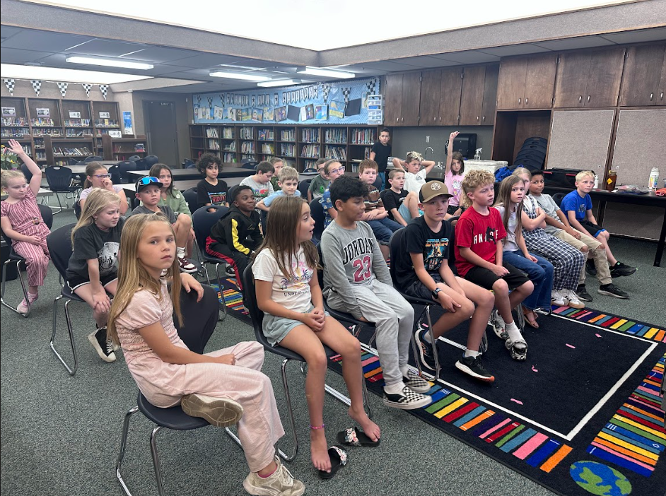 Students watching a presentations