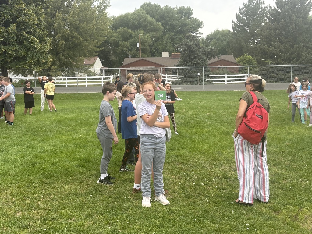 students standing in line during a fire drill