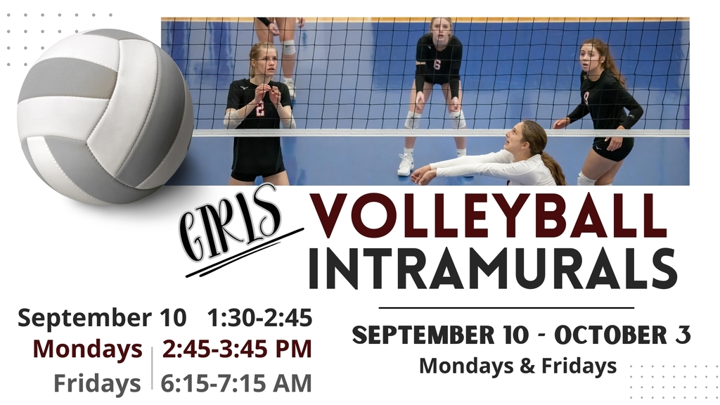 picture of girls playing volleyball  with text