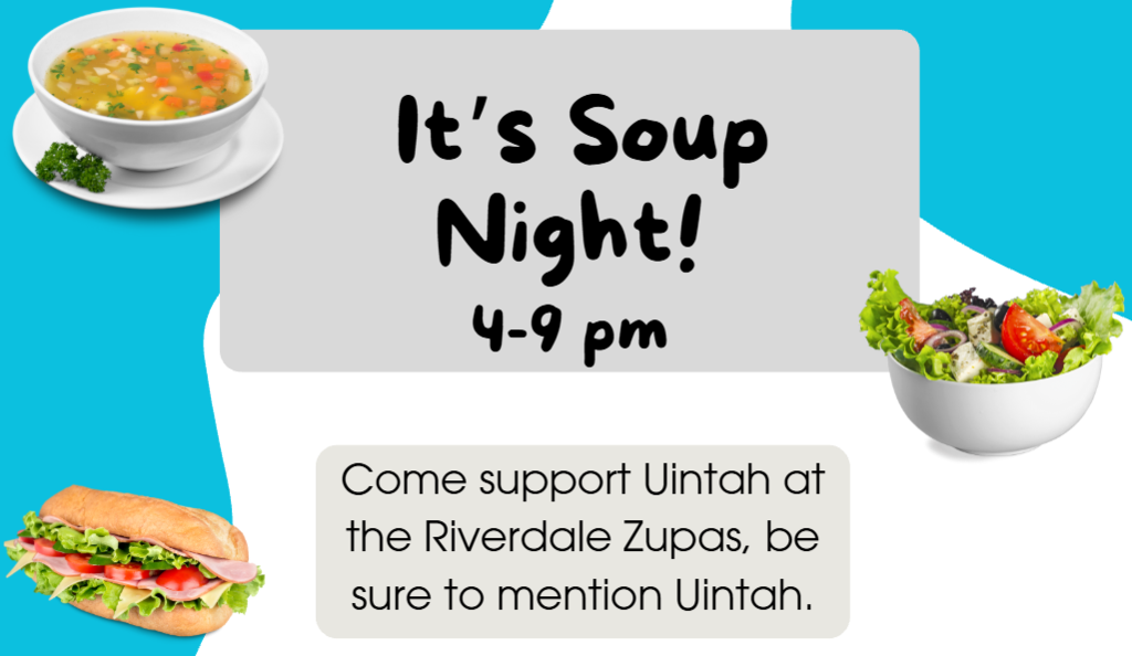 It's soup night.  4-9 at the Riverdale Zupa's.  