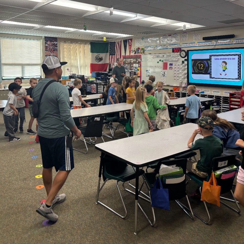 Children learning in Sr. Findlay's classroom