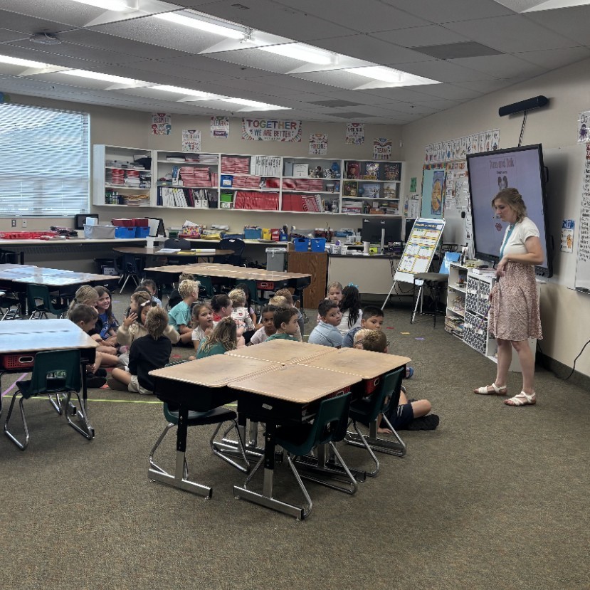 Children learning in Miss Dunn's classroom