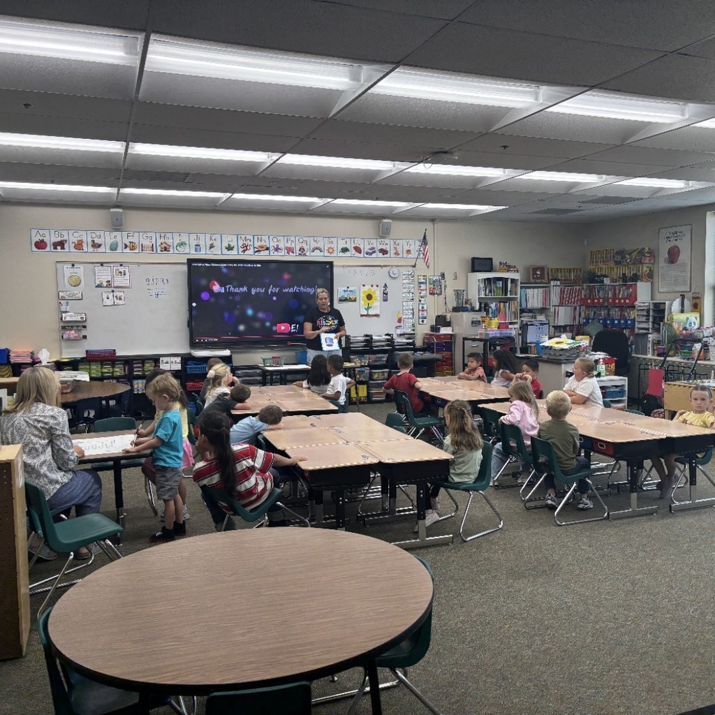 Children learning in Mrs. Heaton's classroom.