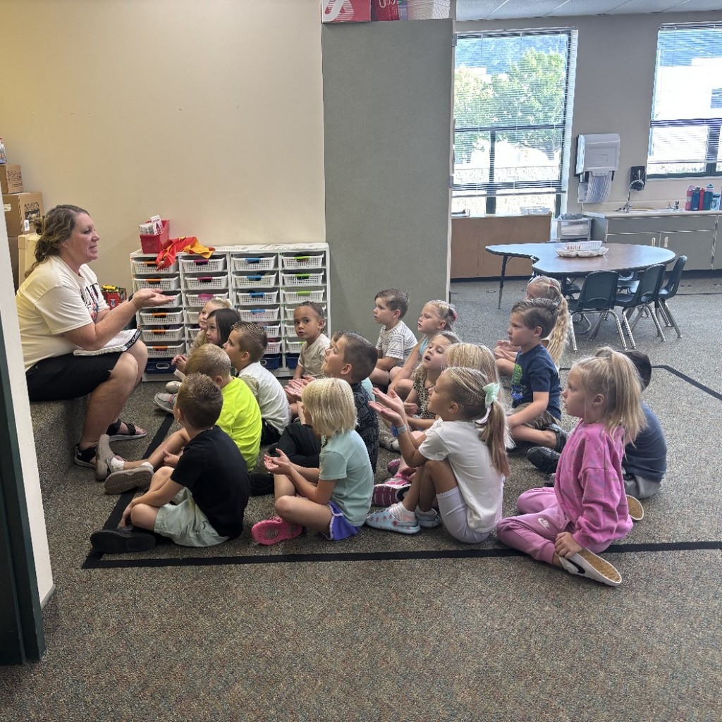 Children learning in Mrs.Funk's classroom.