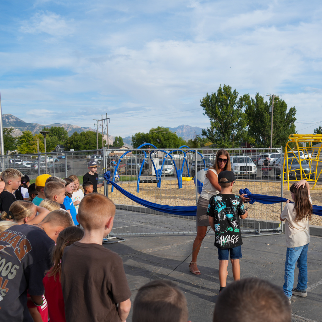 Playground ribbon cutting.