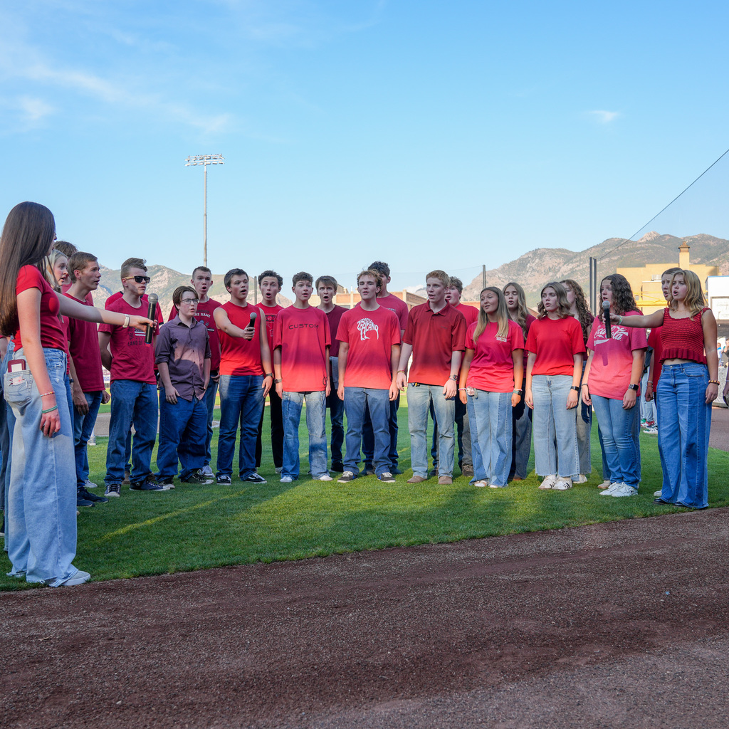 Chamber choir singing anthem