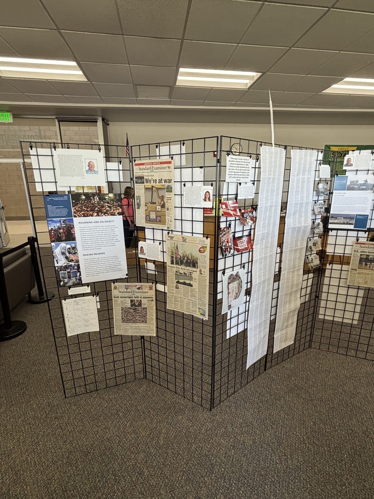 911 Display 2 With Flag, Clocks Pics and infographics from that days events 