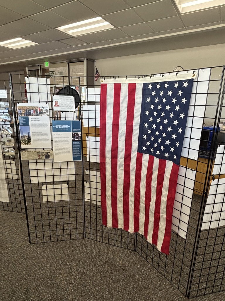 911 Display 1 With Flag, Clocks Pics and infographics from that days events 