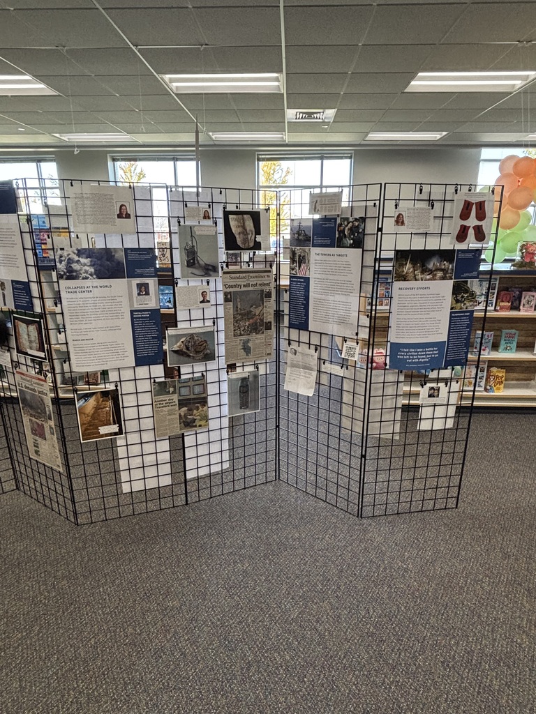 911 Display 3 With Flag, Clocks Pics and infographics from that days events 